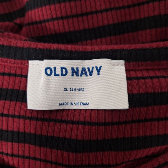 Old Navy Women's Ribbed Knit Striped Tunic Dress Red Black XL - Picture 4 of 4